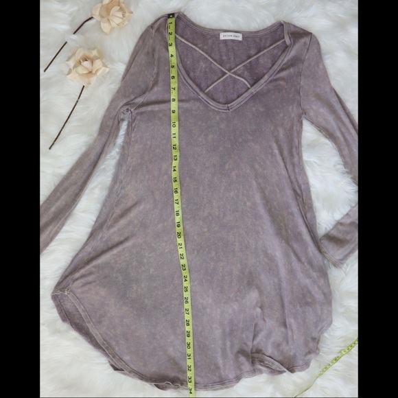 Lavender Gray Long Sleeve Criss Cross Mini Dress - Picture 7 of 7
